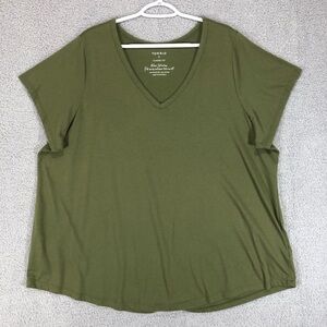Torrid Olive Green V-Neck Tee Size 4X Plus